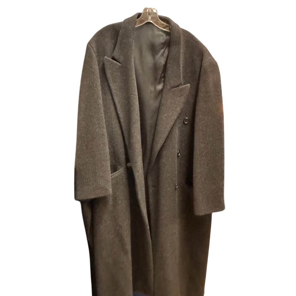 Christian Aujard Paris New York Long Wool Coat Made in Yugoslavia Overcoat L/XL